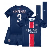 Stroje piłkarskie Paris Saint-Germain Presnel Kimpembe #3 Koszulka Podstawowej dla dzieci 2024-25 Krótki Rękaw (+ szorty)